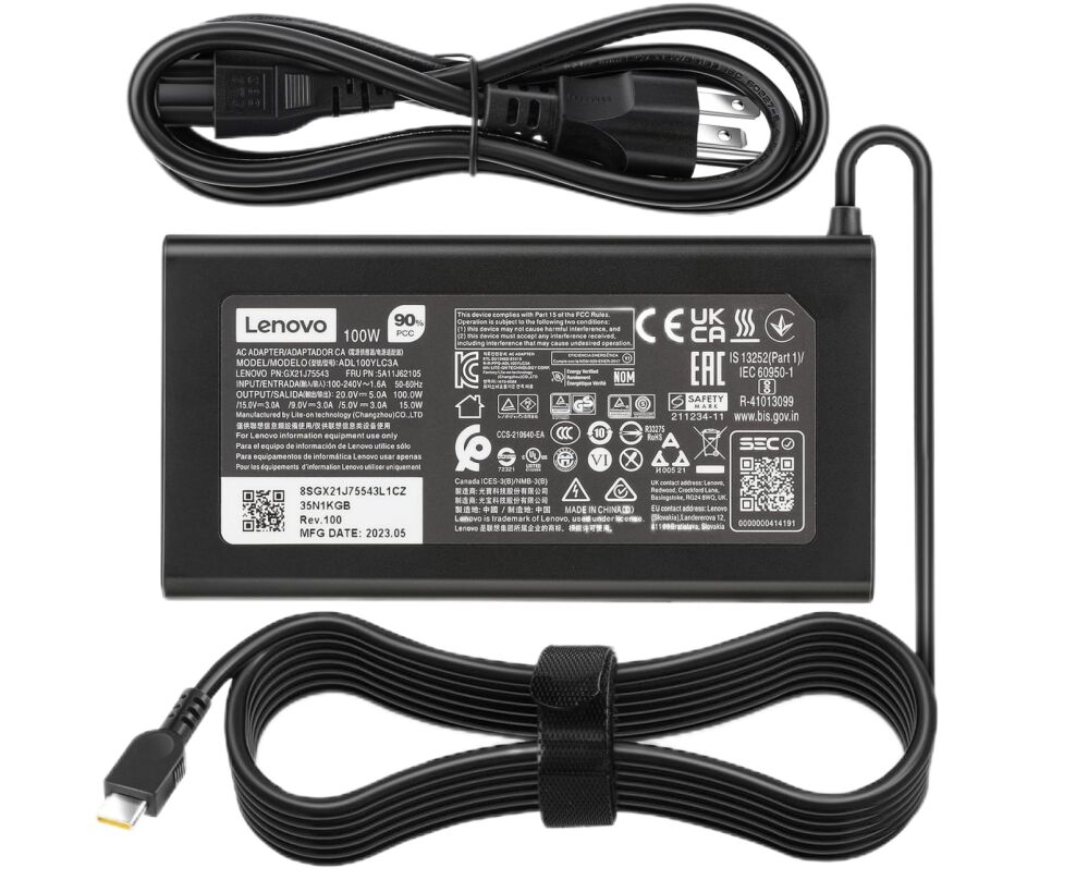 100W USB-C Type-C Lenovo 5A11D52395 Charger AC Adapter + Cable