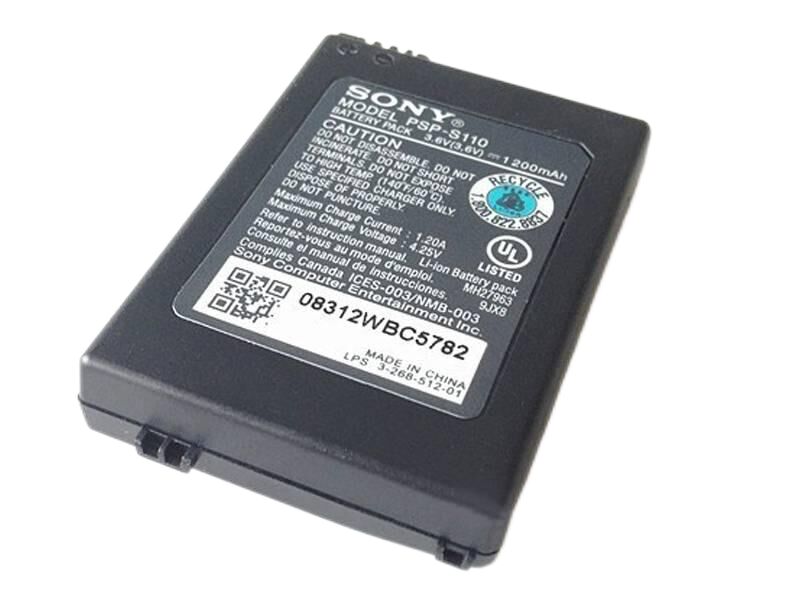 3.6V 1200mAh Battery for Sony PSP-S110 3.6V 1200mAh Battery for Sony PSP-S110