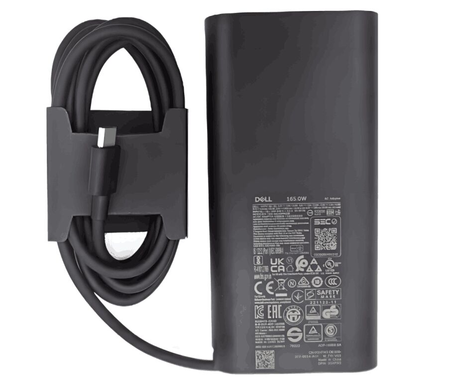 28V 5.893A 165W USB-C Charger Dell LA165PM210 AC Adapter + Cable 28V 5.893A 165W USB-C Charger Dell LA165PM210 AC Adapter + Cable
