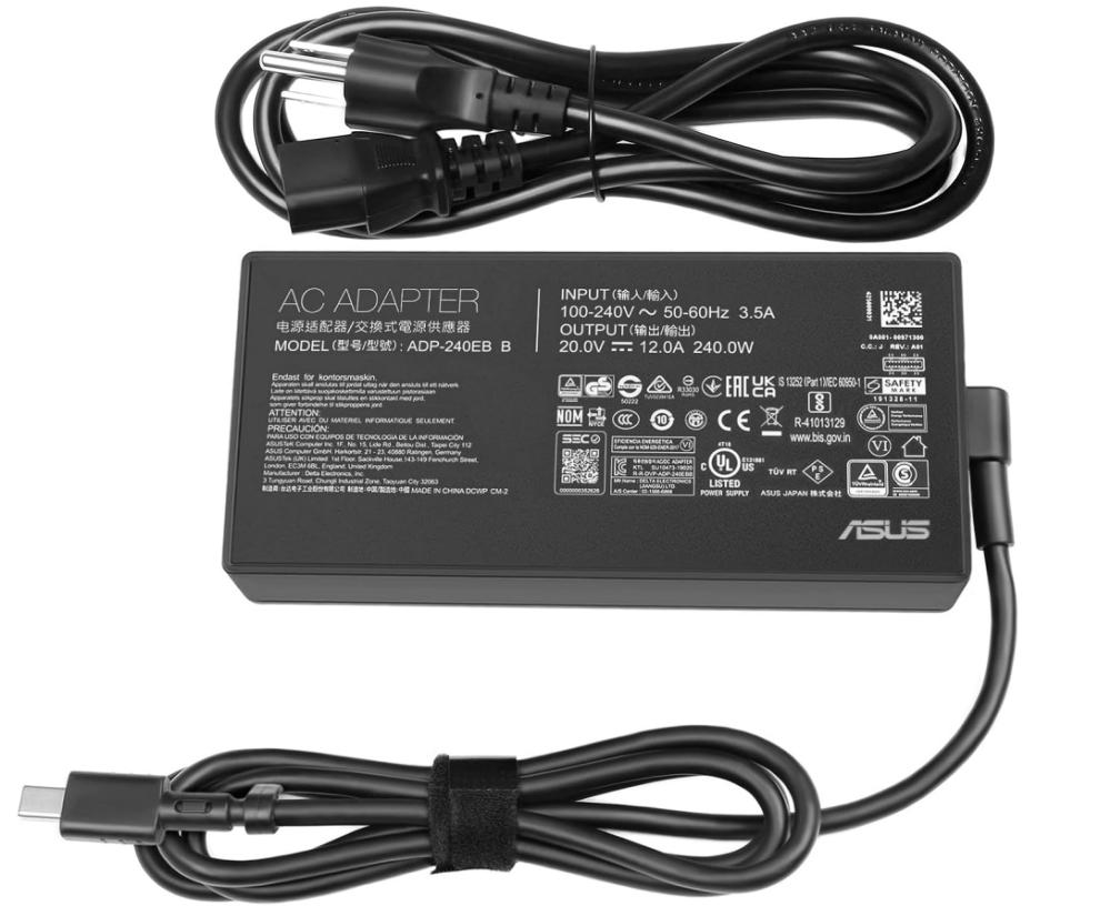 20V 12A 240W Original Asus 0A001-00971100 Rectangle Conn Charger AC Adapter + Cable