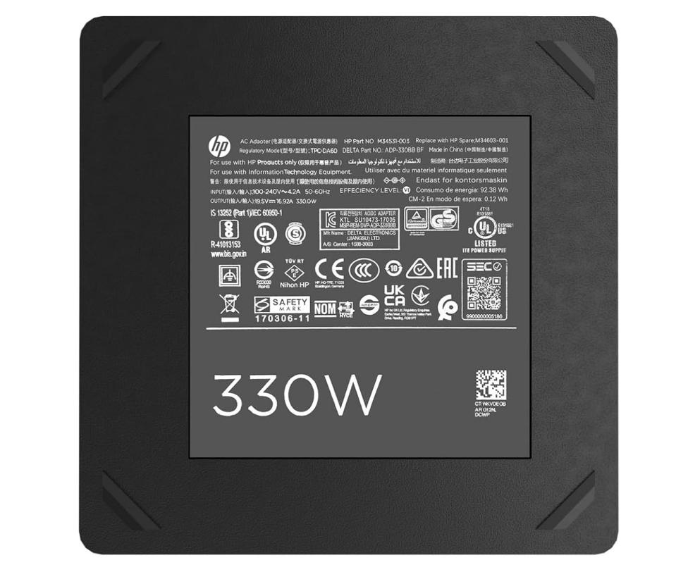 19.5V 16.92A 330W Original HP 2DR32AA#ABA Charger AC Adapter + Cable 19.5V 16.92A 330W Original HP 2DR32AA#ABA Charger AC Adapter + Cable