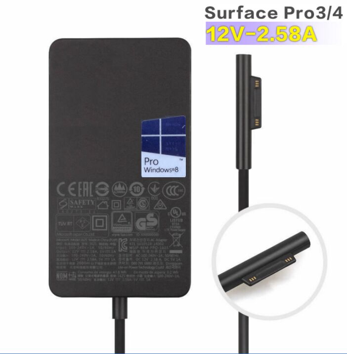 12V 2.58A 36W Charger Microsoft 1625 Surface Pro 3 3Q9-00013 AC Adapter + Cable 12V 2.58A 36W Charger Microsoft 1625 Surface Pro 3 3Q9-00013 AC Adapter + Cable