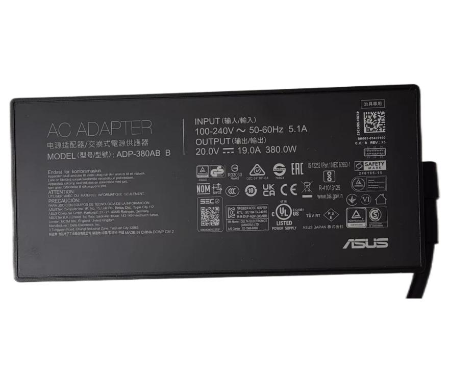 20V 19A 380W Original Asus ADP-380AB B Rectangle Conn Charger AC Adapter + Cable 20V 19A 380W Original Asus ADP-380AB B Rectangle Conn Charger AC Adapter + Cable