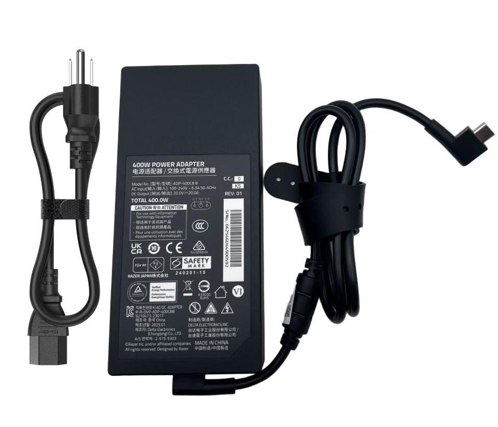 20V 20A 400W Original Razer ADP-400CB B Charger AC Adapter + Cable