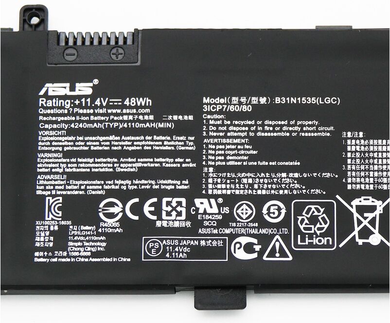 3 Cell 4110mAh 48Wh Battery for Asus 0B200-02020000 3 Cell 4110mAh 48Wh Battery for Asus 0B200-02020000