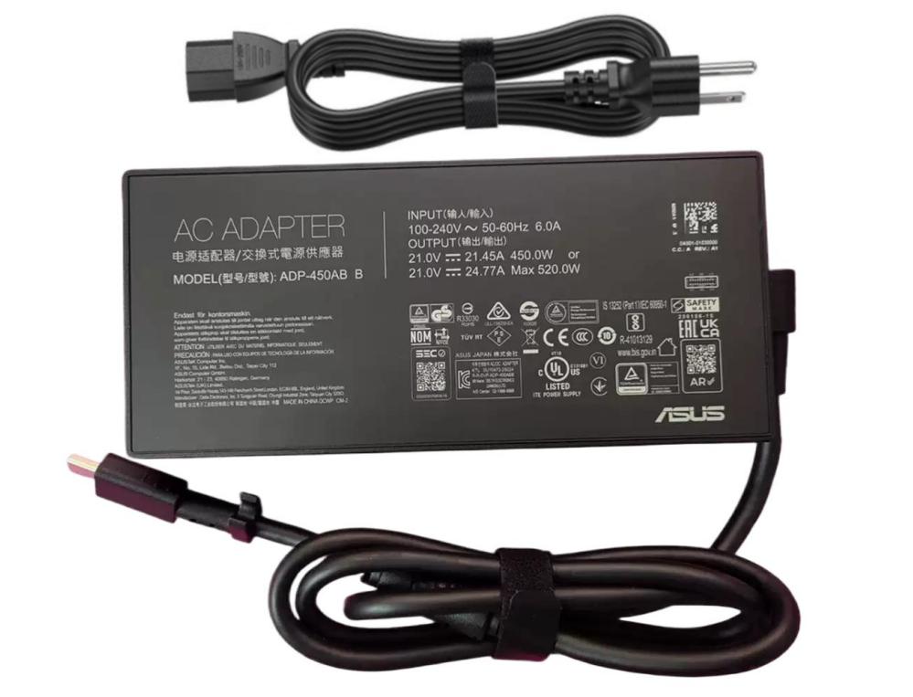 Original 450W/520W Asus 0A001-01630000 Rectangle Conn Charger AC Adapter + Cable