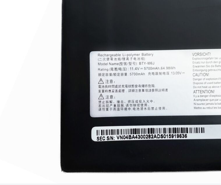 5700mAh 64.98Wh Original Battery for MSI 0016K2-214 5700mAh 64.98Wh Original Battery for MSI 0016K2-214