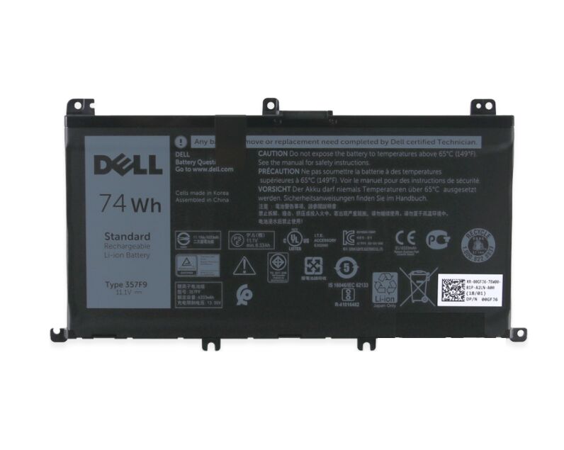 6 Cell 6400mAh 74Wh Original Battery for Dell 00GFJ6