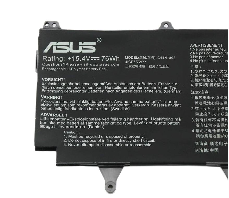 4 Cell 4940mAh 76Wh Original Battery for Asus C41N1802 4 Cell 4940mAh 76Wh Original Battery for Asus C41N1802
