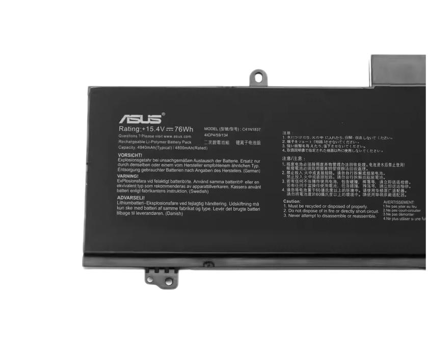4 Cell 4940mAh 76Wh Original Battery for Asus C41N1837 4 Cell 4940mAh 76Wh Original Battery for Asus C41N1837