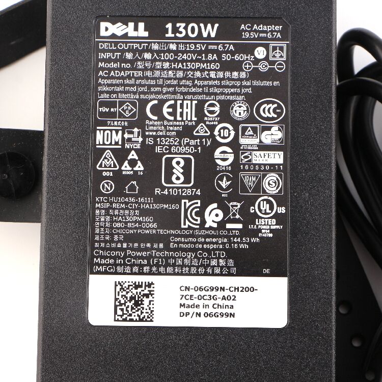 19.5V 6.7A 130W Original Dell 310-7699 Charger AC Adapter + Cable 19.5V 6.7A 130W Original Dell 310-7699 Charger AC Adapter + Cable