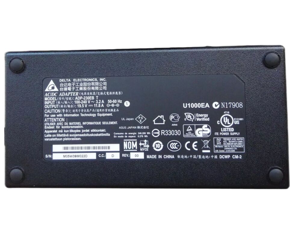 19.5V 11.8A 230W Acer Predator 700 PT715-51 Adapter Charger + Cable 19.5V 11.8A 230W Acer Predator 700 PT715-51 Adapter Charger + Cable